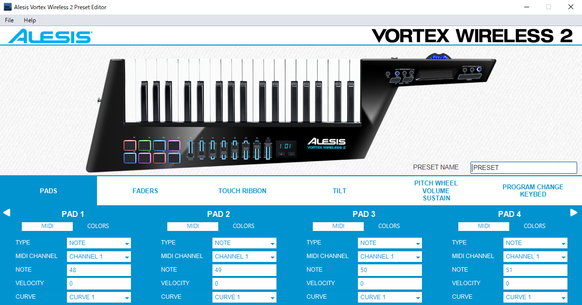Alesis アレシス Vortex Wireless 2 加速度センサー内蔵ワイヤレス USBショルダ・キーボード・コントローラー ショルキー MIDIキーボード