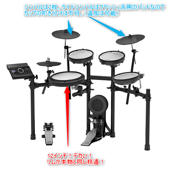 Roland TD-17KV-S 追加シンバル、ペダル、スティック、マット付写真12枚目以降