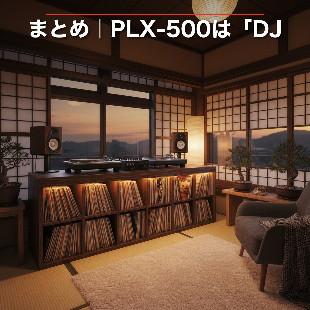 まとめ｜PLX-500は「DJ入門」と「アナログリスニング」の両立