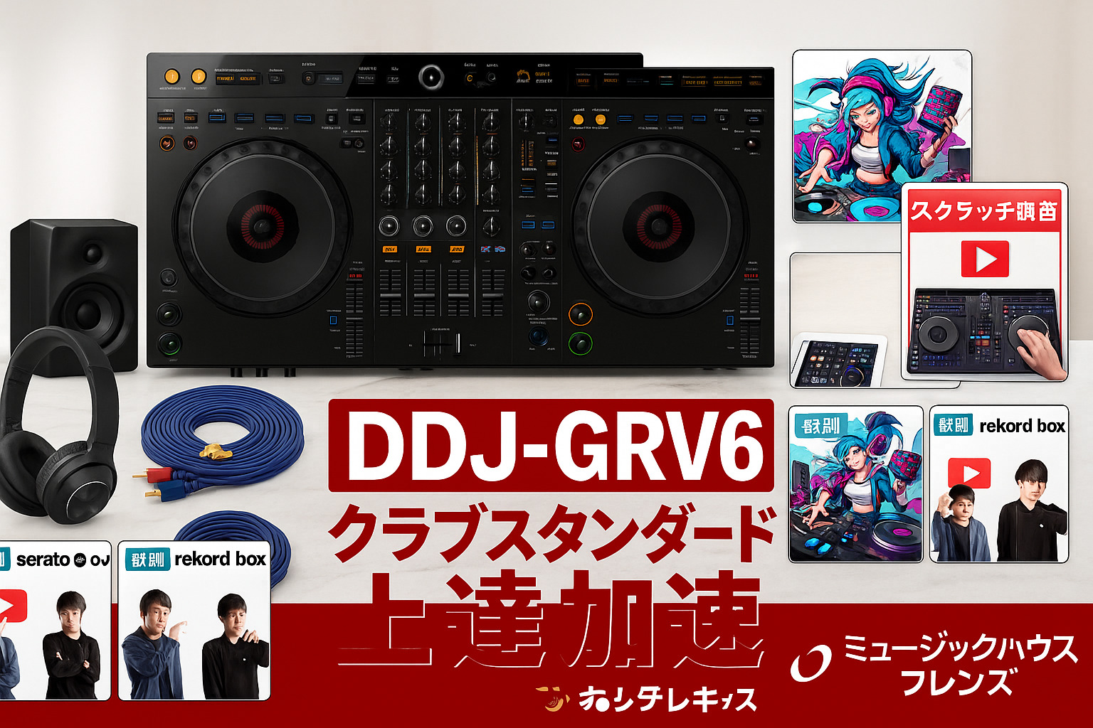 DDJ-GRV6徹底ガイド|クラブスタンダード機材で上達を加速|初心者向けセット選びも完全解説